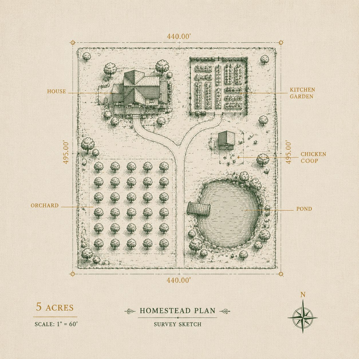 5-acre family layout