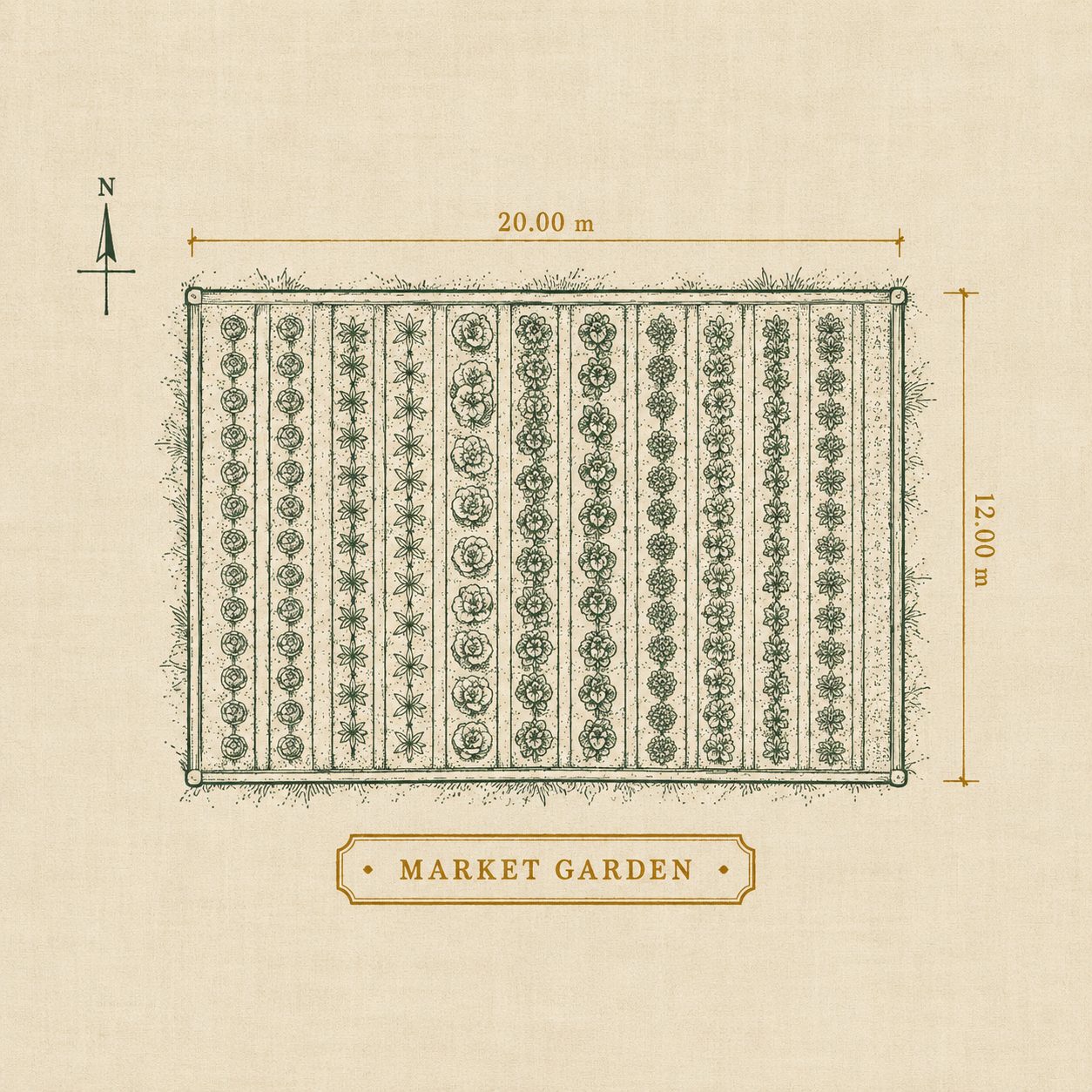 Market garden rows