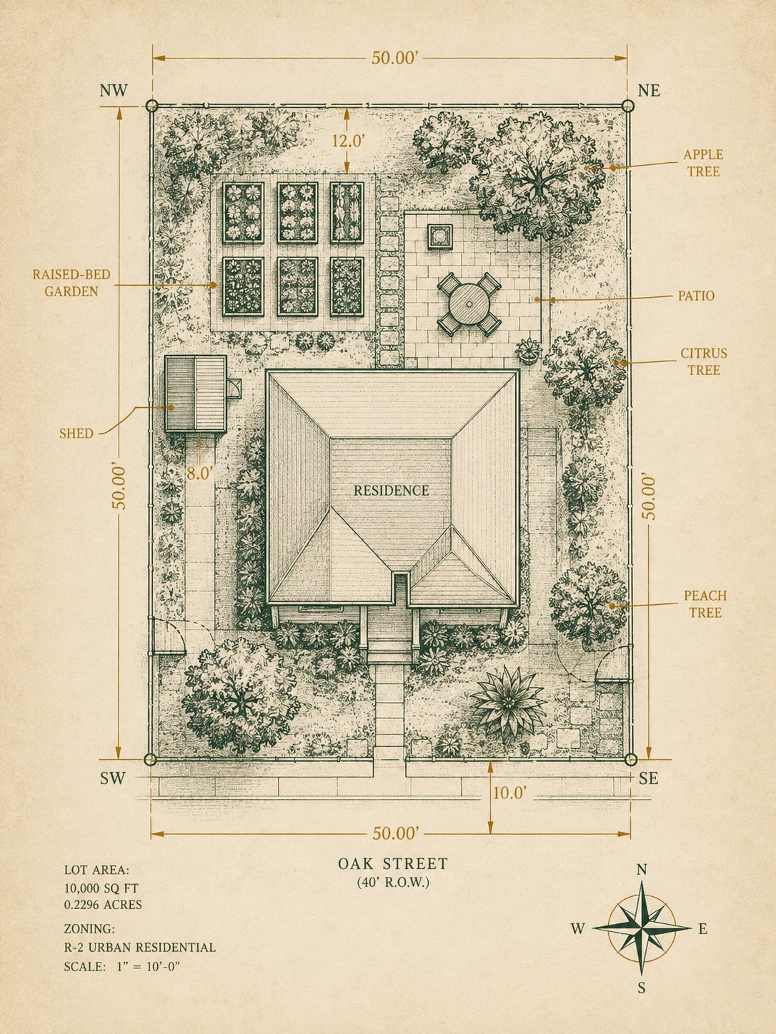 ¼-Acre Urban Lot